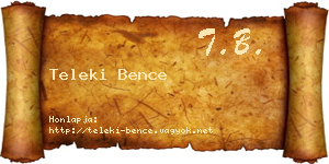 Teleki Bence névjegykártya